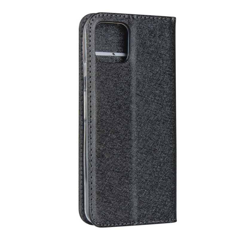 Flip Case Google Pixel 4 Schwarz Retro-Weichledereffekt Mit Tanga