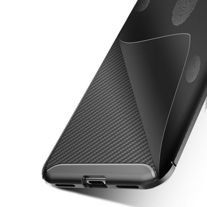 Hülle Google Pixel 4 Schwarz Flexible Kohlefasertextur