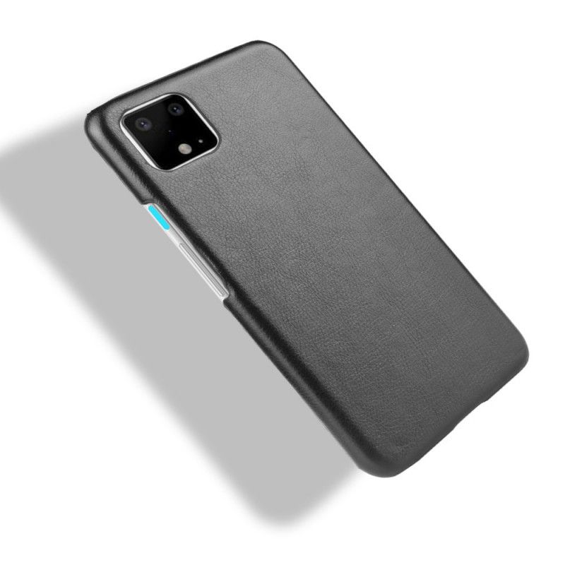 Hülle Google Pixel 4 Schwarz Litschileder-Effekt