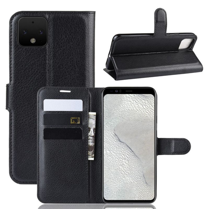 Lederhüllen Google Pixel 4 Schwarz Klassisch