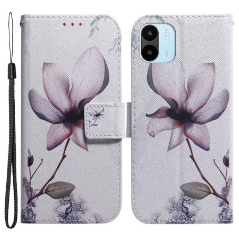 Flip Case Für Xiaomi Redmi A1 Blume Staubiges Rosa