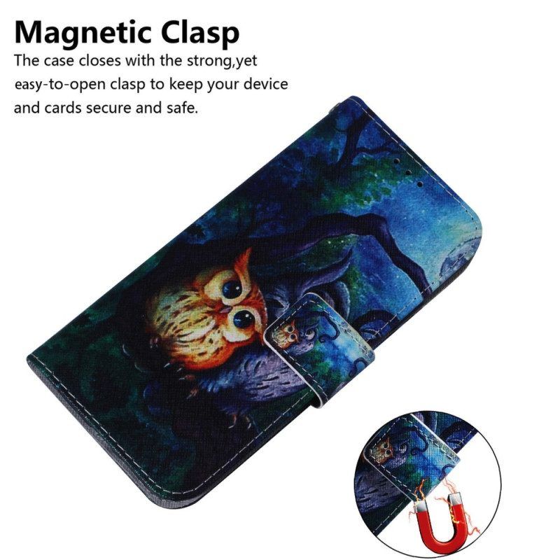 Flip Case Für Xiaomi Redmi A1 Gemälde Von Eulen