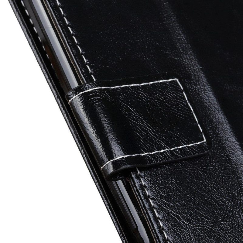 Flip Case Für Xiaomi Redmi A1 Lackiert Mit Sichtbaren Nähten
