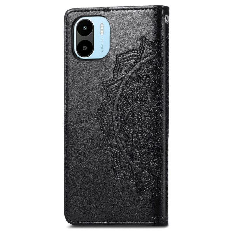 Flip Case Für Xiaomi Redmi A1 Mandala-sonne Mit Schlüsselband