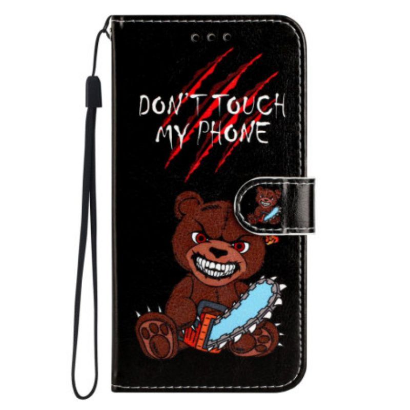 Flip Case Für Xiaomi Redmi A1 Mit Kordel Wütender Tanga-bär