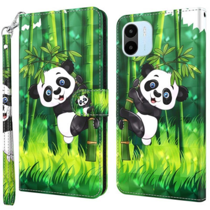 Flip Case Für Xiaomi Redmi A1 Panda Und Bambus