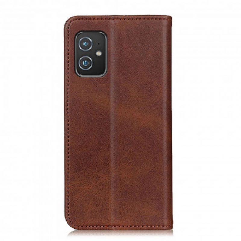 Flip Case Asus Zenfone 8 Handyhülle Klassisches Spaltleder