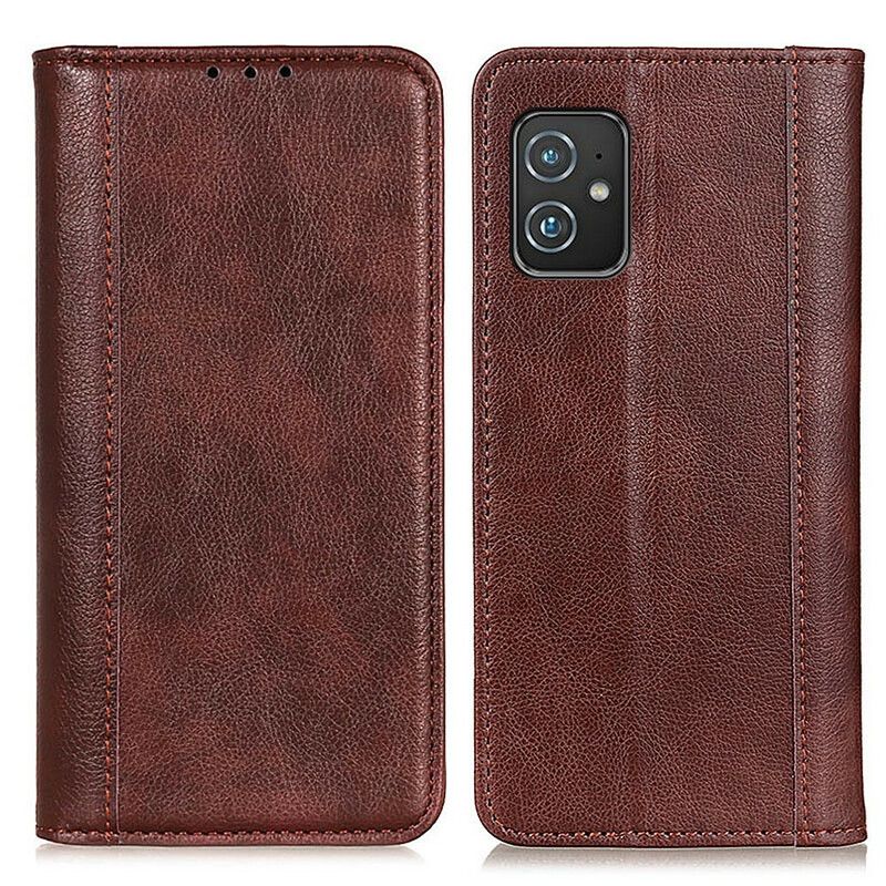 Flip Case Für Asus Zenfone 8 Klassisches Spaltleder