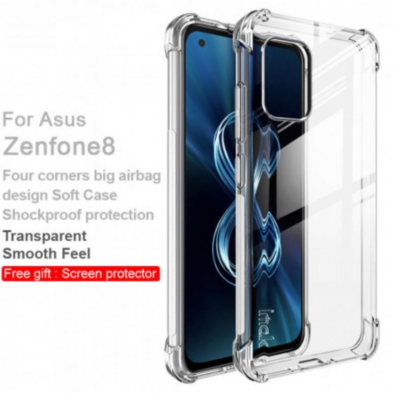 Hülle Asus Zenfone 8 Transparenter. Seidiger Imak