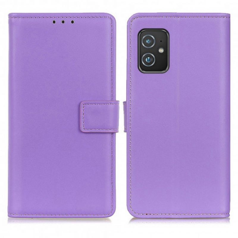 Lederhüllen Für Asus Zenfone 8 Glattes Kunstleder