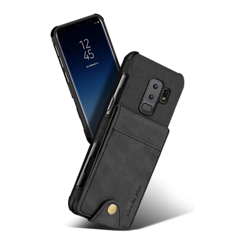 Hülle Samsung Galaxy S9 Plus Schwarz Faltbarer Kartenhalter