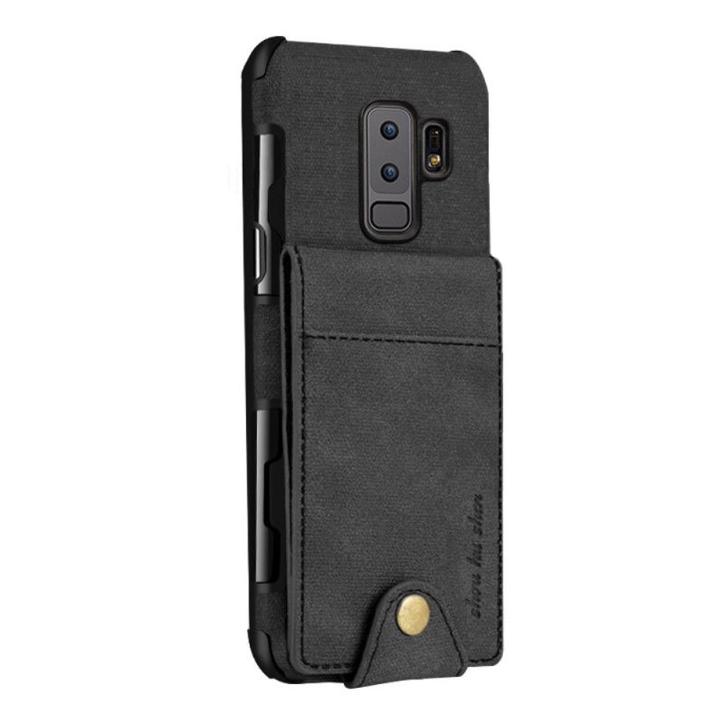 Hülle Samsung Galaxy S9 Plus Schwarz Faltbarer Kartenhalter