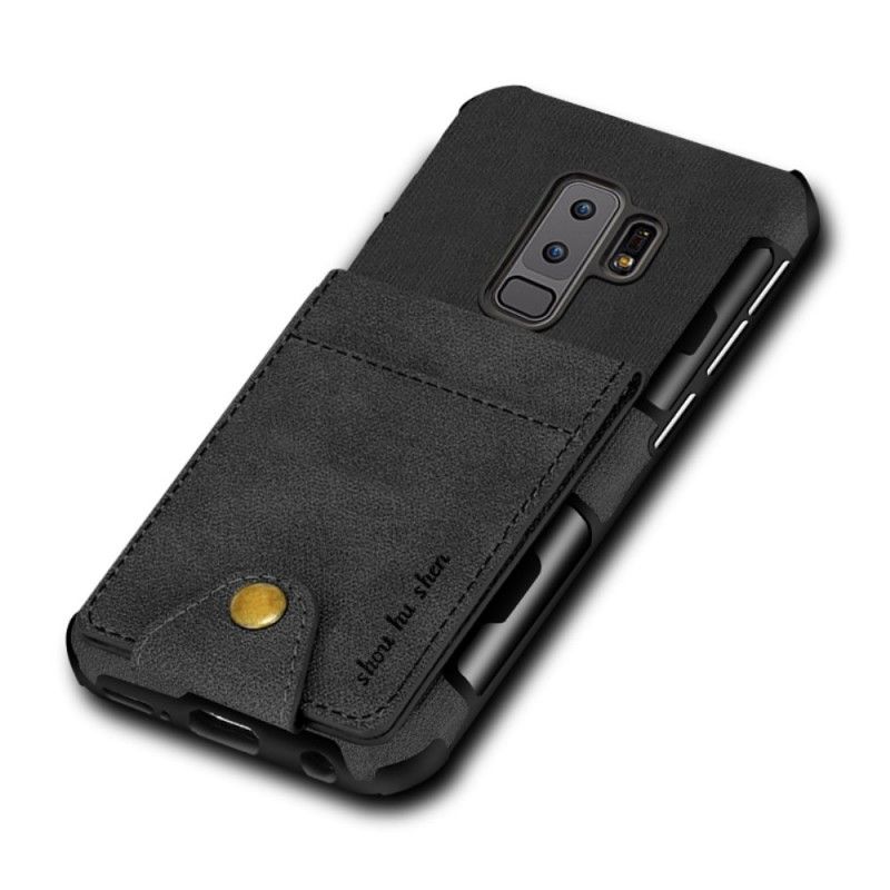 Hülle Samsung Galaxy S9 Plus Schwarz Faltbarer Kartenhalter