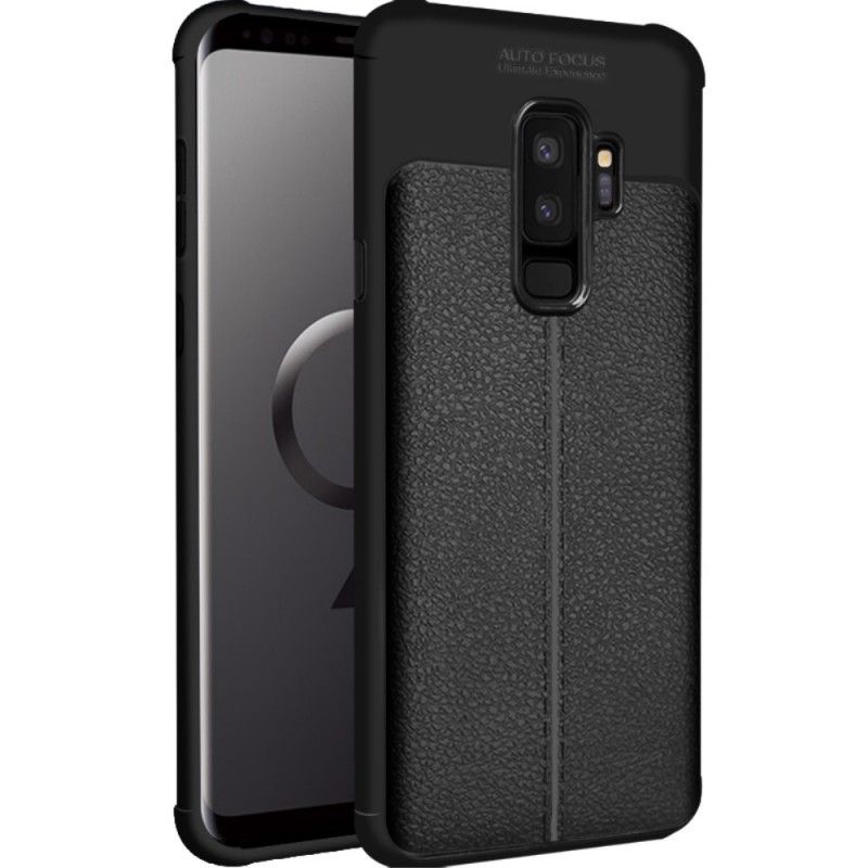 Hülle Samsung Galaxy S9 Plus Schwarz Imak-Kunstledernähte