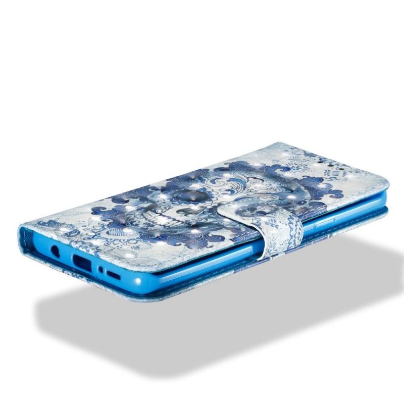 Lederhüllen Für Samsung Galaxy S9 Plus Blauer Schädel
