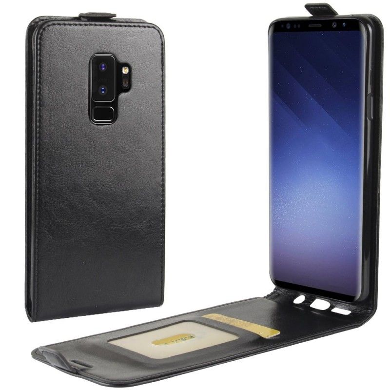 Lederhüllen Für Samsung Galaxy S9 Plus Schwarz Faltbarer Ledereffekt