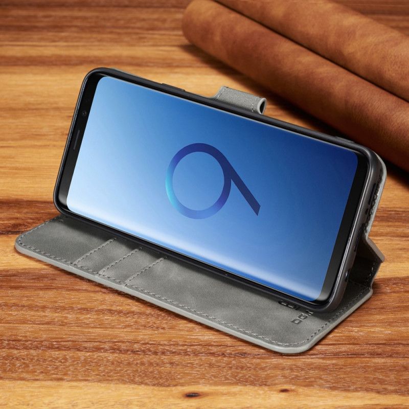 Lederhüllen Samsung Galaxy S9 Plus Schwarz Handyhülle Retro Dg.Ming
