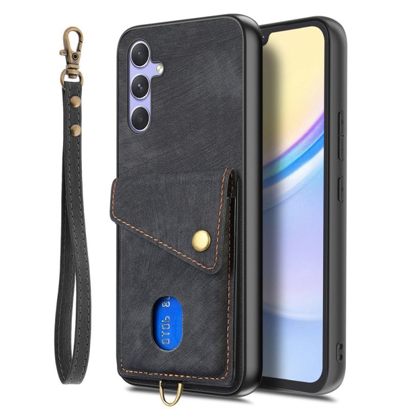 Hülle Für Samsung Galaxy A17 4g / 5g Wildlederoptik Mit Kartenetui Und Lanyard