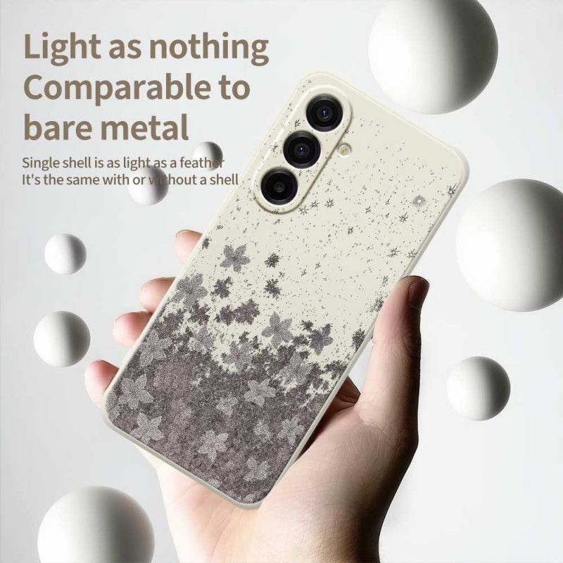 Hülle Samsung Galaxy A17 4g / 5g Graues Blumenmuster