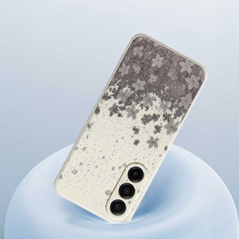 Hülle Samsung Galaxy A17 4g / 5g Graues Blumenmuster