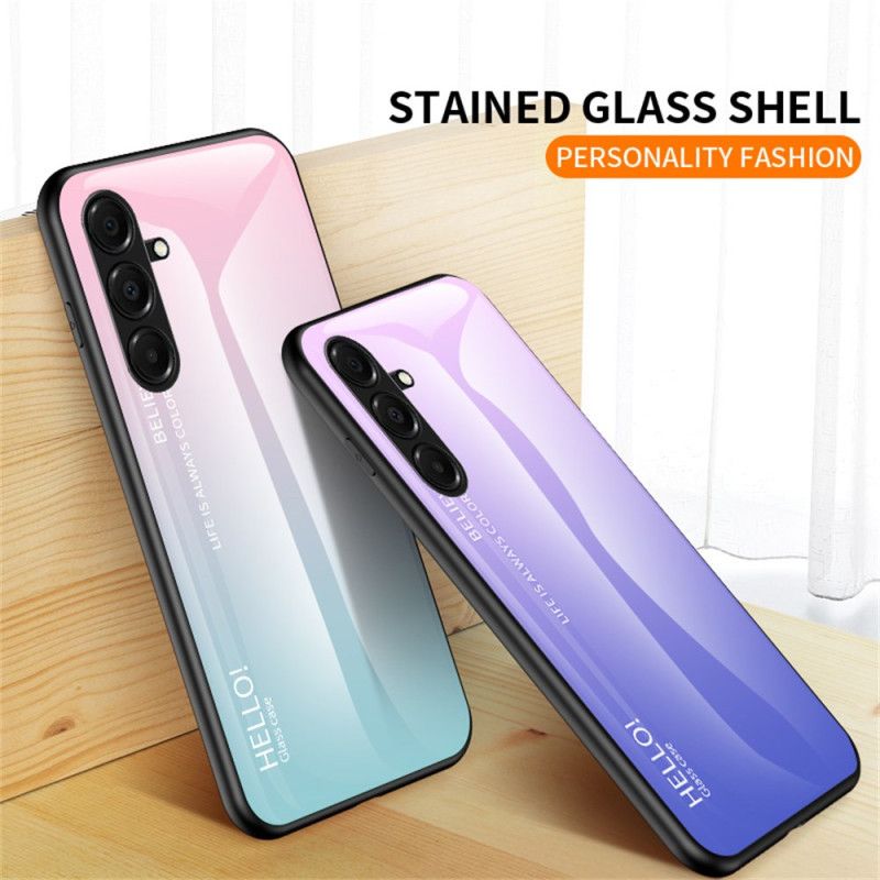 Hülle Samsung Galaxy A17 4g / 5g Handyhülle Gehärtetes Glas Mit Aufdruck „hello“