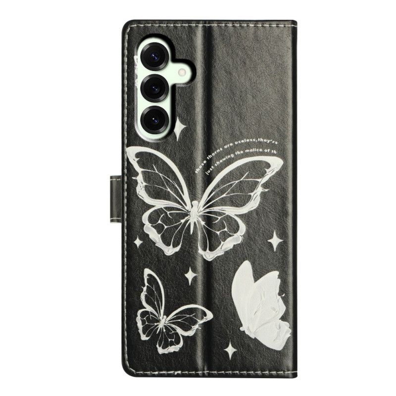 Lederhüllen Für Samsung Galaxy A17 4g / 5g Schwarz-weiße Schmetterlinge