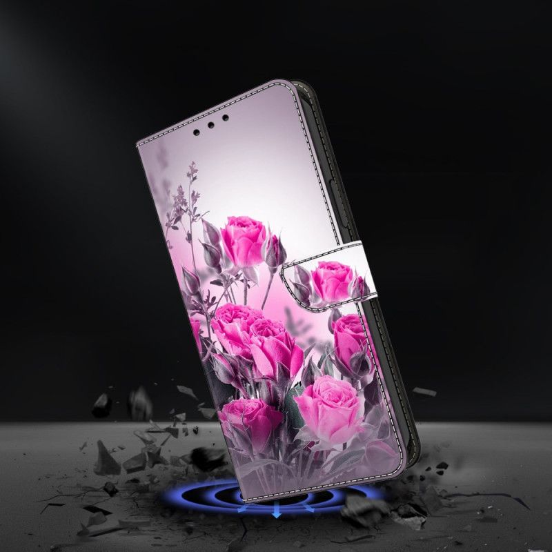 Lederhüllen Samsung Galaxy A17 4g / 5g Handyhülle Felder Mit Lila Blumen
