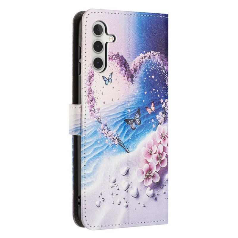 Lederhüllen Samsung Galaxy A17 4g / 5g Handyhülle Herz-schmetterling