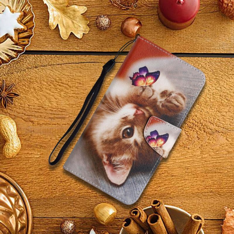 Lederhüllen Samsung Galaxy A17 4g / 5g Handyhülle Schmetterling Und Katze