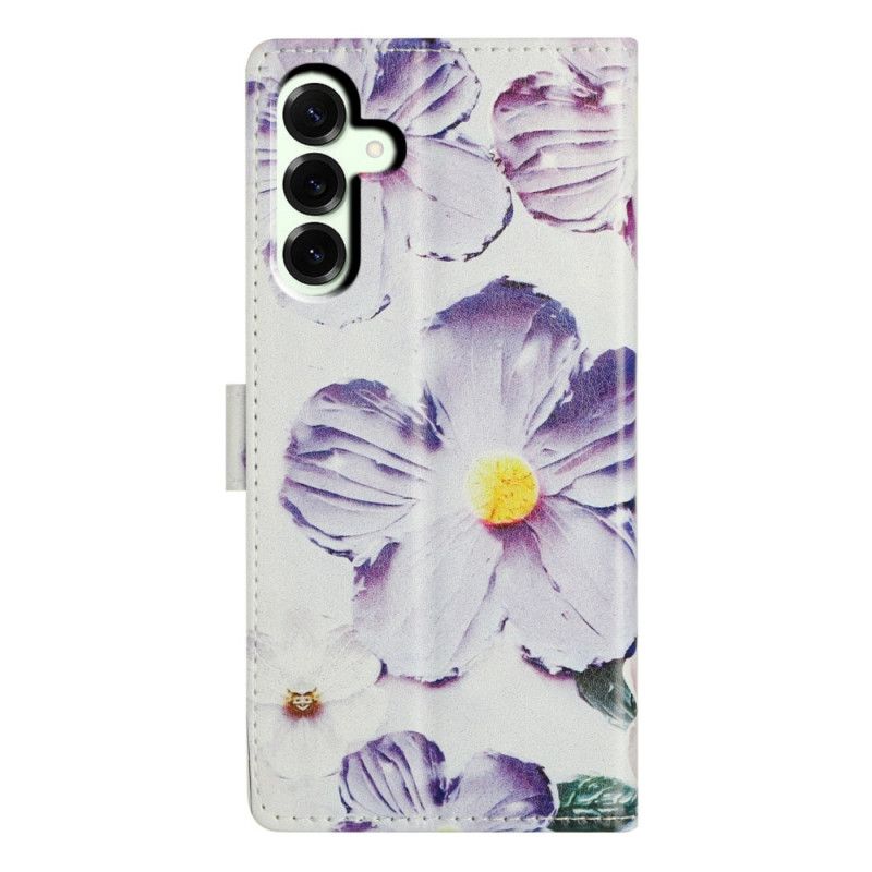 Lederhüllen Samsung Galaxy A17 4g / 5g Lila Blumenmuster