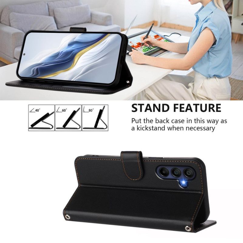 Lederhüllen Samsung Galaxy A17 4g / 5g Schlichtes Design Mit Lanyard