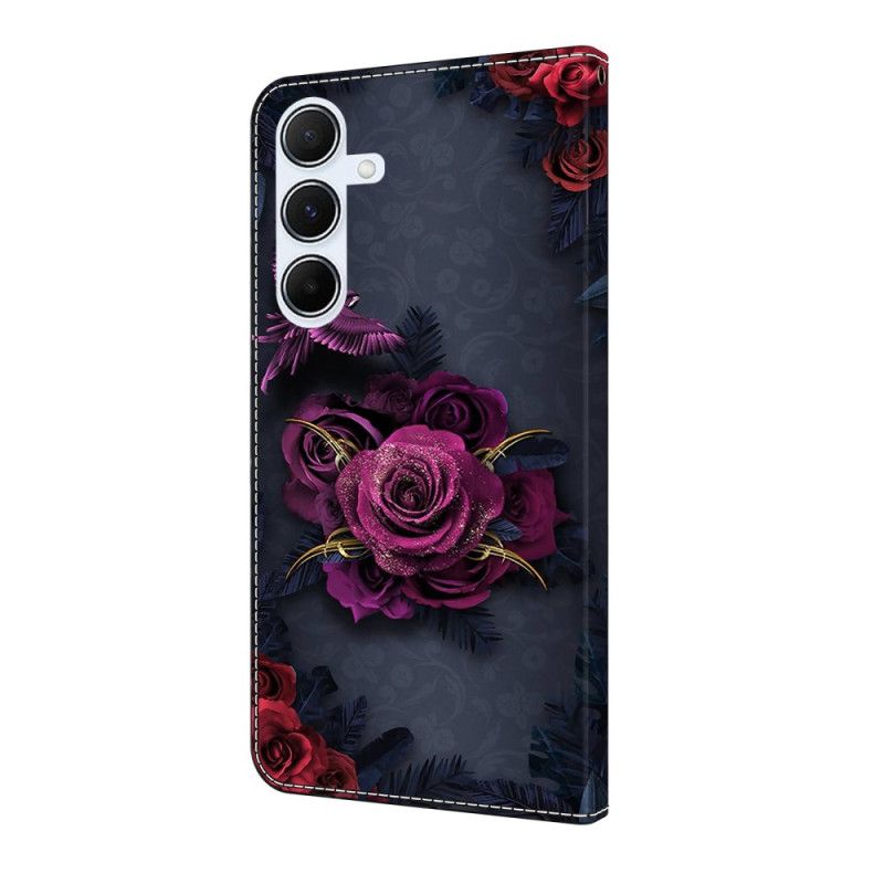 Lederhüllen Samsung Galaxy A17 4g / 5g Violette Blumen