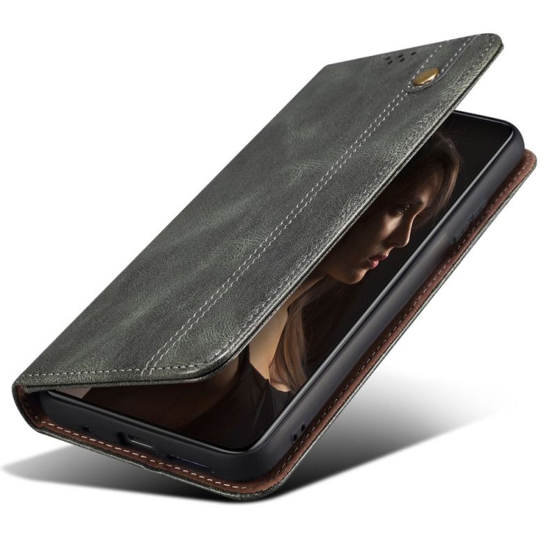 Flip Case Realme Note 60 Gewachstes Kunstleder