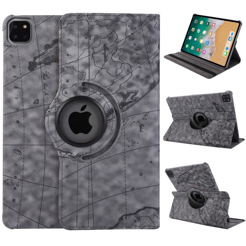 Case iPad Pro 11" (2018) (2020) Grau Weltkartenserie