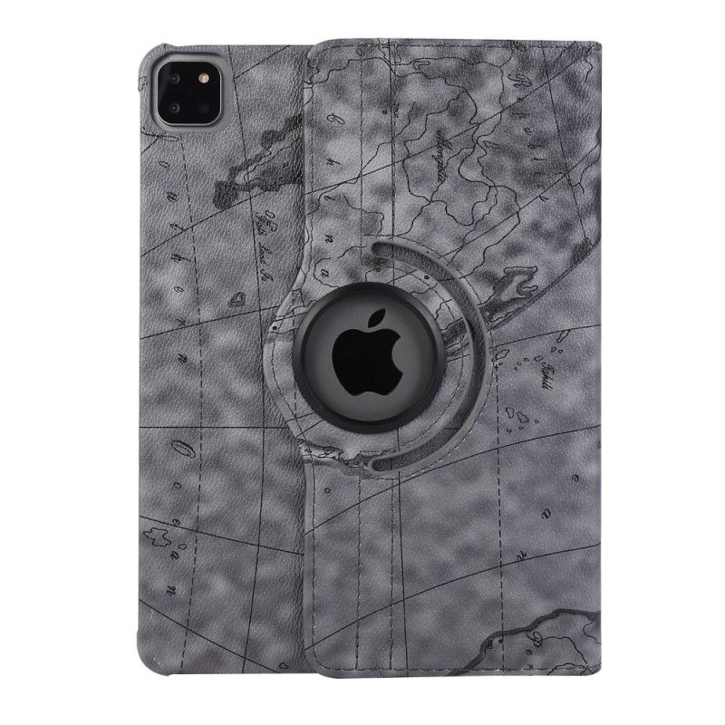 Case iPad Pro 11" (2018) (2020) Grau Weltkartenserie