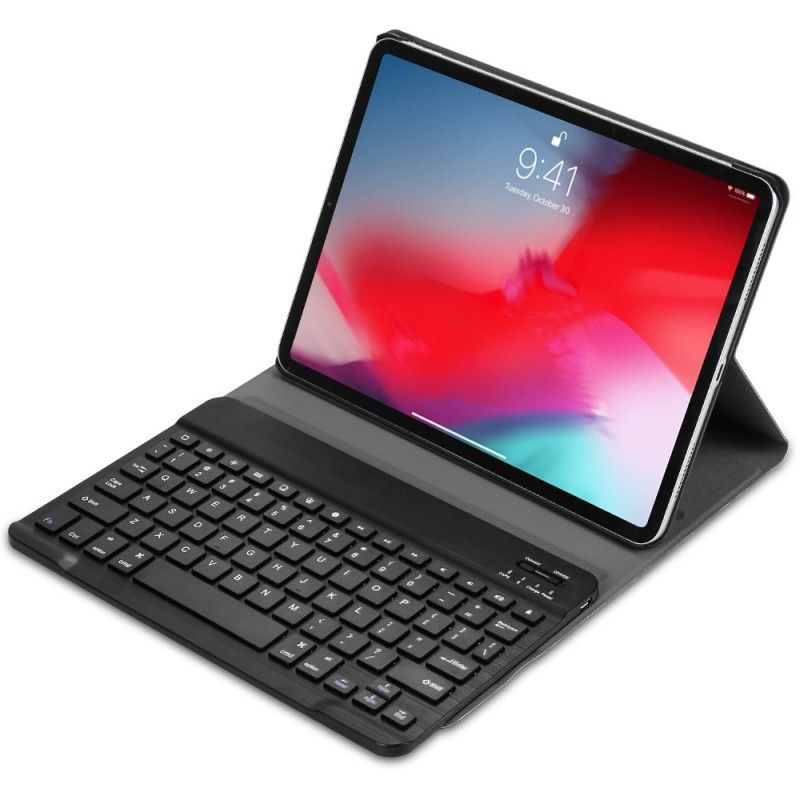 Lederhüllen iPad Pro 11" (2018) (2020) Schwarz Mit Abnehmbarer Bluetooth-Tastatur