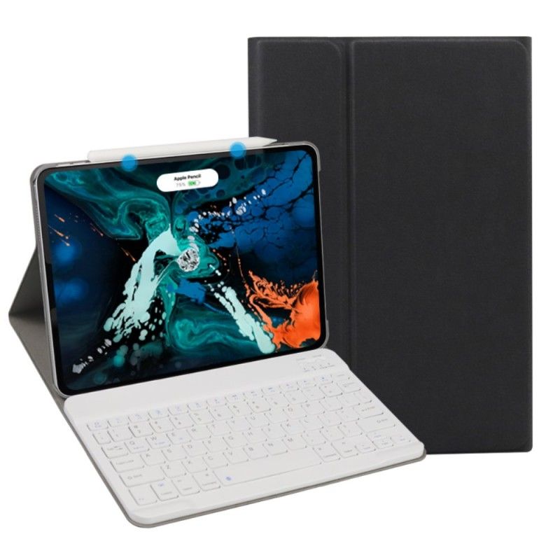 Lederhüllen iPad Pro 11" (2018) (2020) Schwarz Mit Abnehmbarer Premium-Bluetooth-Tastatur