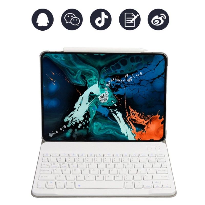 Lederhüllen iPad Pro 11" (2018) (2020) Schwarz Mit Abnehmbarer Premium-Bluetooth-Tastatur