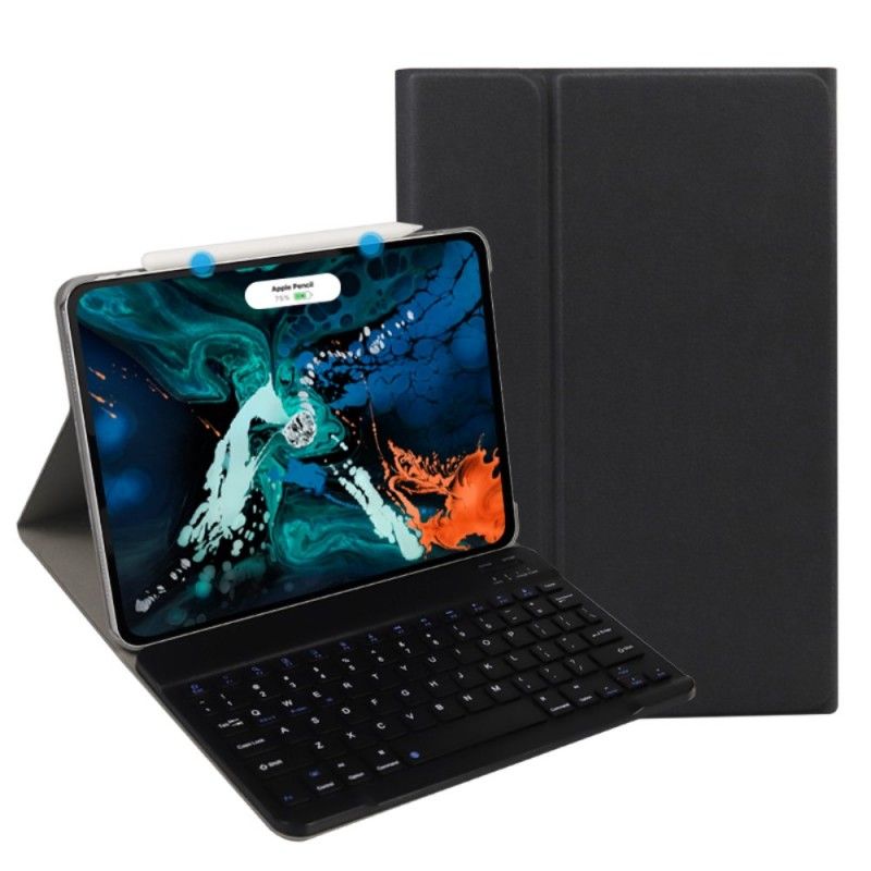 Lederhüllen iPad Pro 11" (2018) (2020) Schwarz Mit Abnehmbarer Premium-Bluetooth-Tastatur