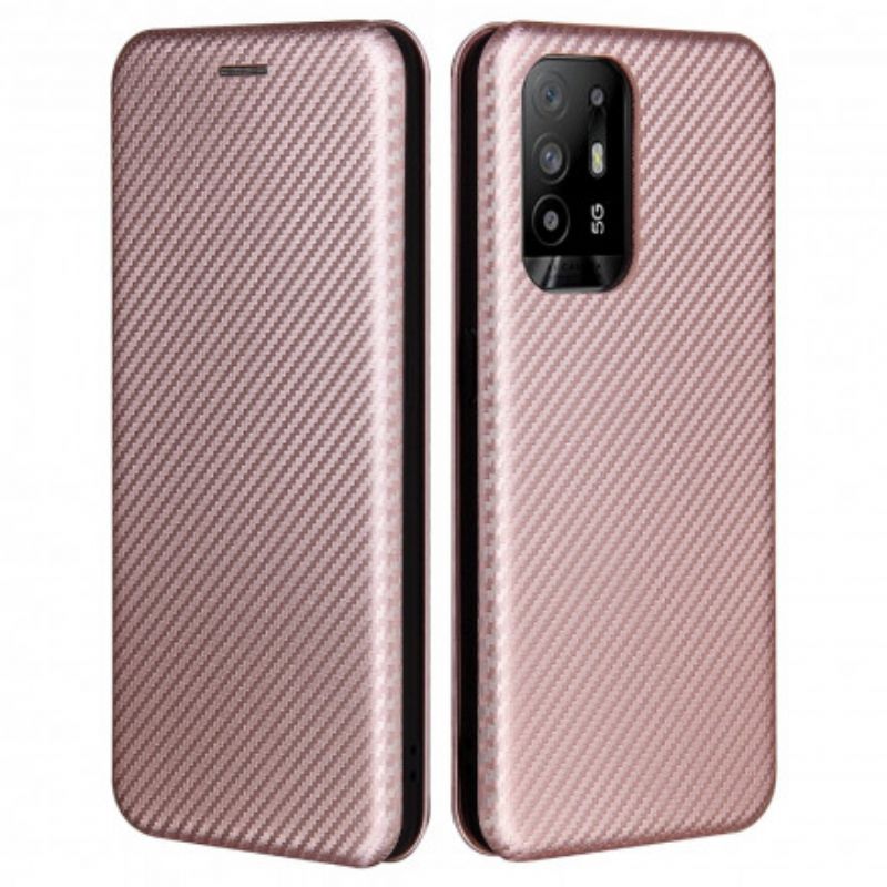 Flip Case Für Oppo A94 5g Farbiges Carbon-silikon