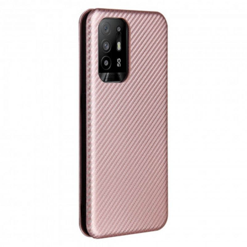 Flip Case Für Oppo A94 5g Farbiges Carbon-silikon