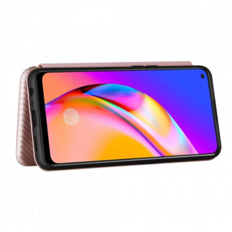 Flip Case Für Oppo A94 5g Farbiges Carbon-silikon