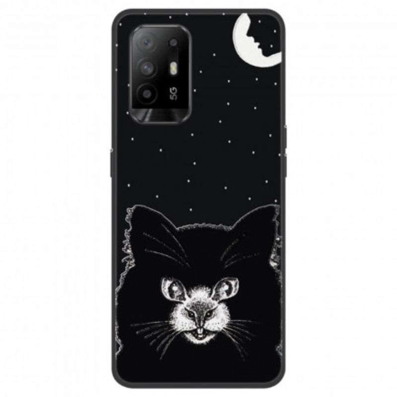 Hülle Für Oppo A94 5g Gruselige Schwarze Katze