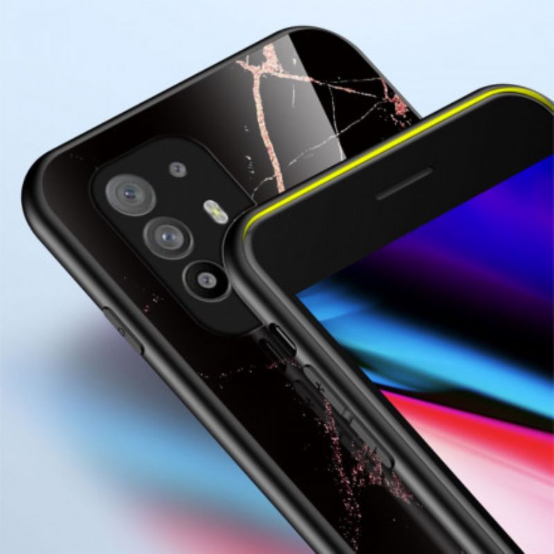 Hülle Oppo A94 5g Handyhülle Marmorfarben Gehärtetes Glas