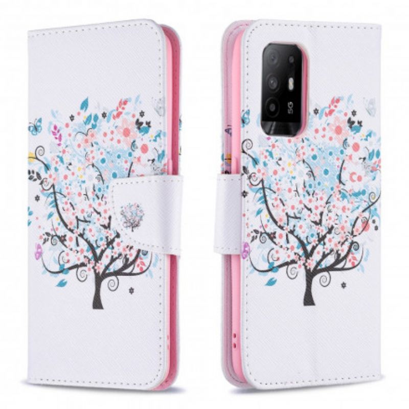 Lederhüllen Für Oppo A94 5g Blühender Baum