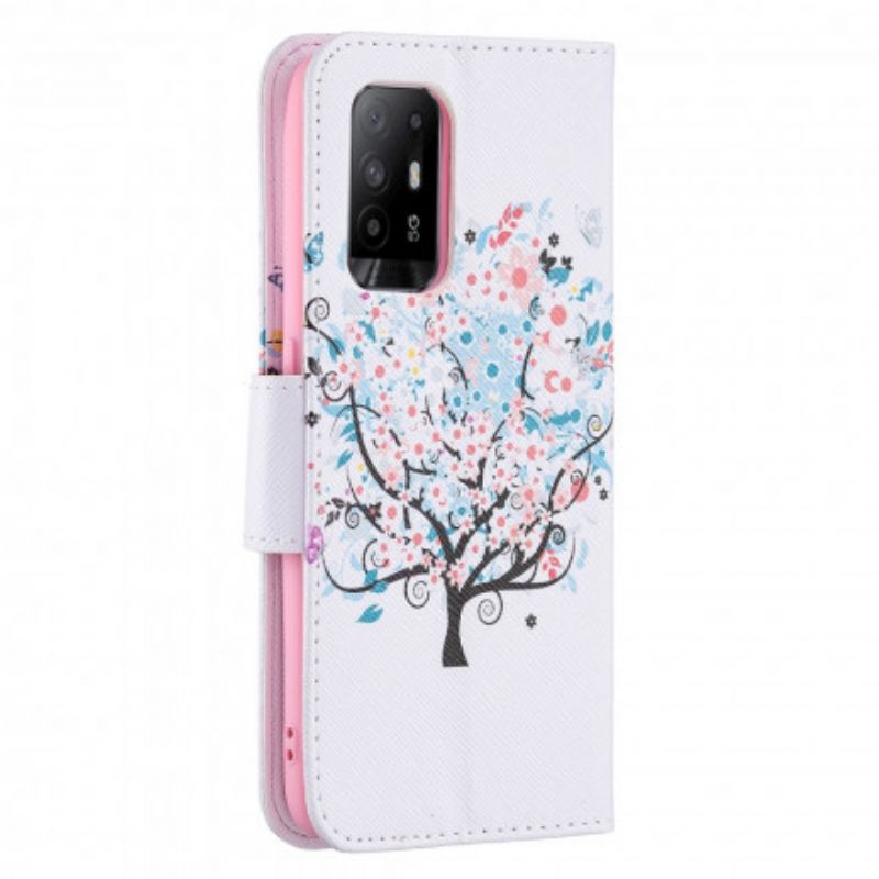 Lederhüllen Für Oppo A94 5g Blühender Baum