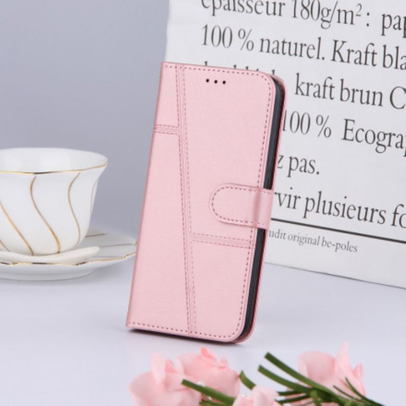 Lederhüllen Für Oppo A94 5g Riemchen Mit Geo-ledereffekt