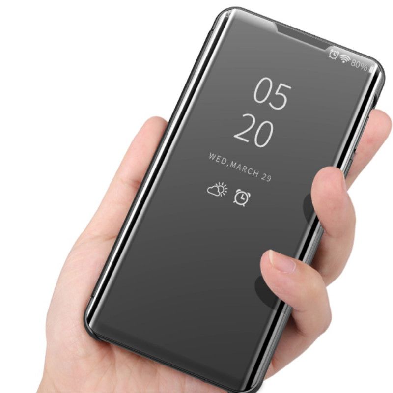 Flip Case Für OnePlus 8 Pro Schwarz Spiegel