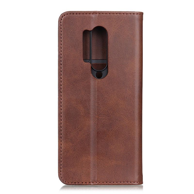 Flip Case OnePlus 8 Pro Schwarz Gespaltenes Leder