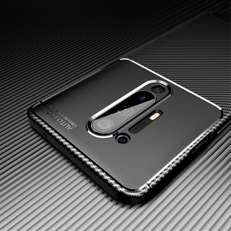 Hülle OnePlus 8 Pro Schwarz Flexible Kohlefasertextur